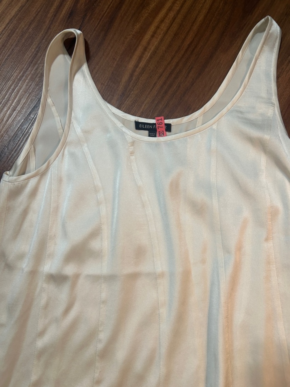 Eileen Fisher Ivory Satin-Look Tank